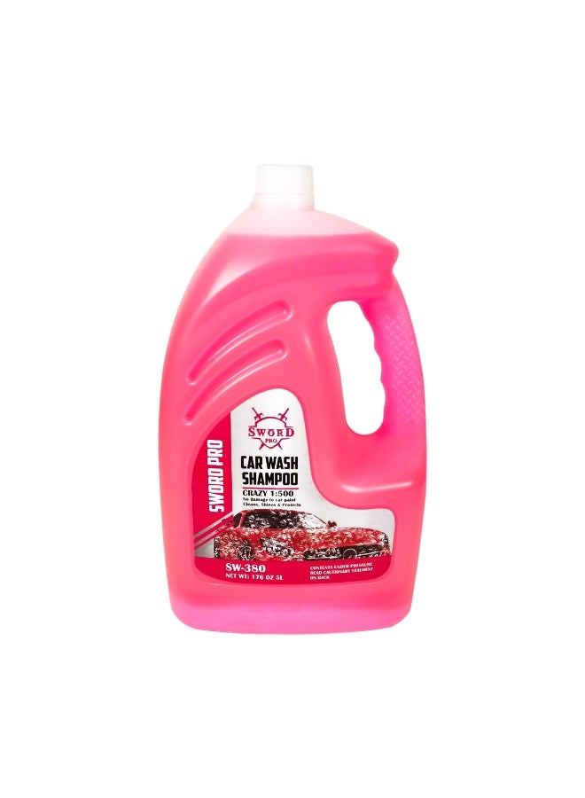 Sword Pro SW-380 Car Wash Shampoo 5L High Foam Concentrated Formula for Vehicle Cleaning Safe on Paint Removes Dirt & Grime Works with Bucket Sponge Spray Gun Low Viscosity Easy Rinse For Cars SUVs Bikes Trucks Professional Auto Care Exterior Use - Image 1